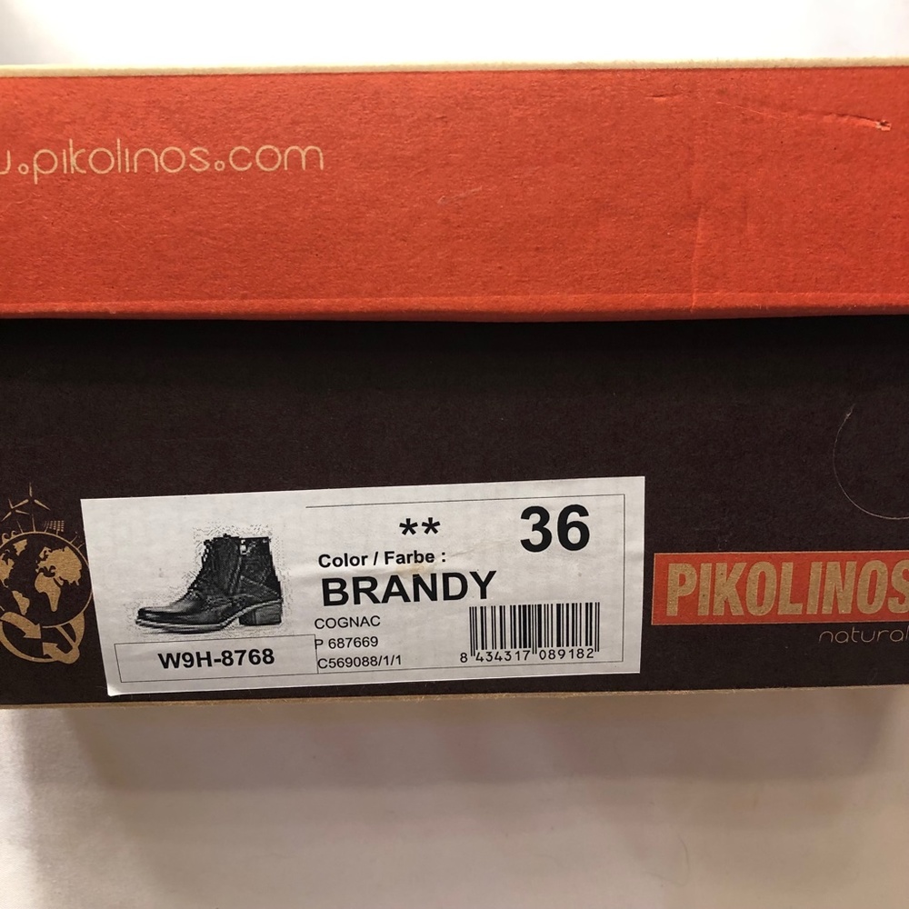 SOLD.        PIKOLINOS Zaragoza W9H-876 Leather Ankle Bootie - Brandy - Picture 13 of 13